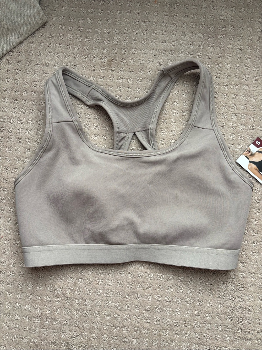 Avia Seamless Racerback Sports Bra - Taupe Gray